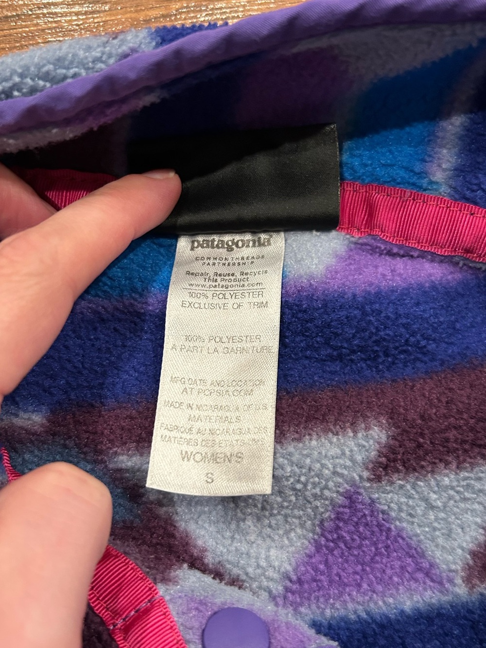Women's Patagonia Synchilla Guatemalan Tango Aztec Snap-T Pullover Size Small - Picture 5 of 6